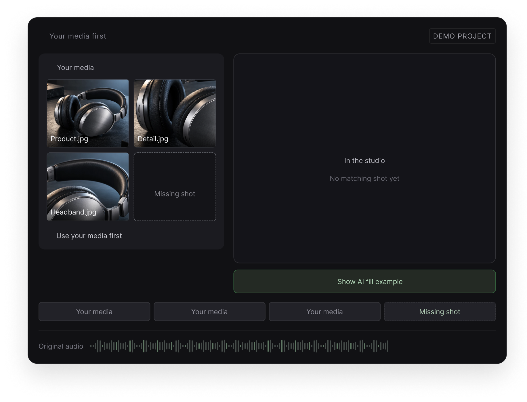 Automatic B-roll matching workspace