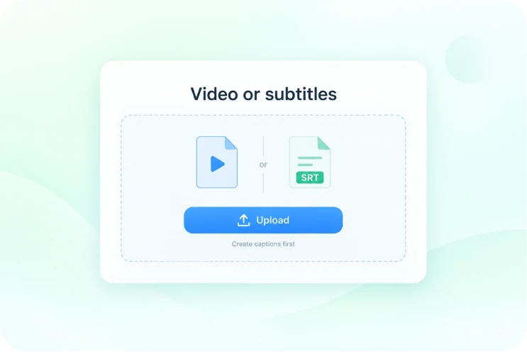 Upload a video or captions translation step