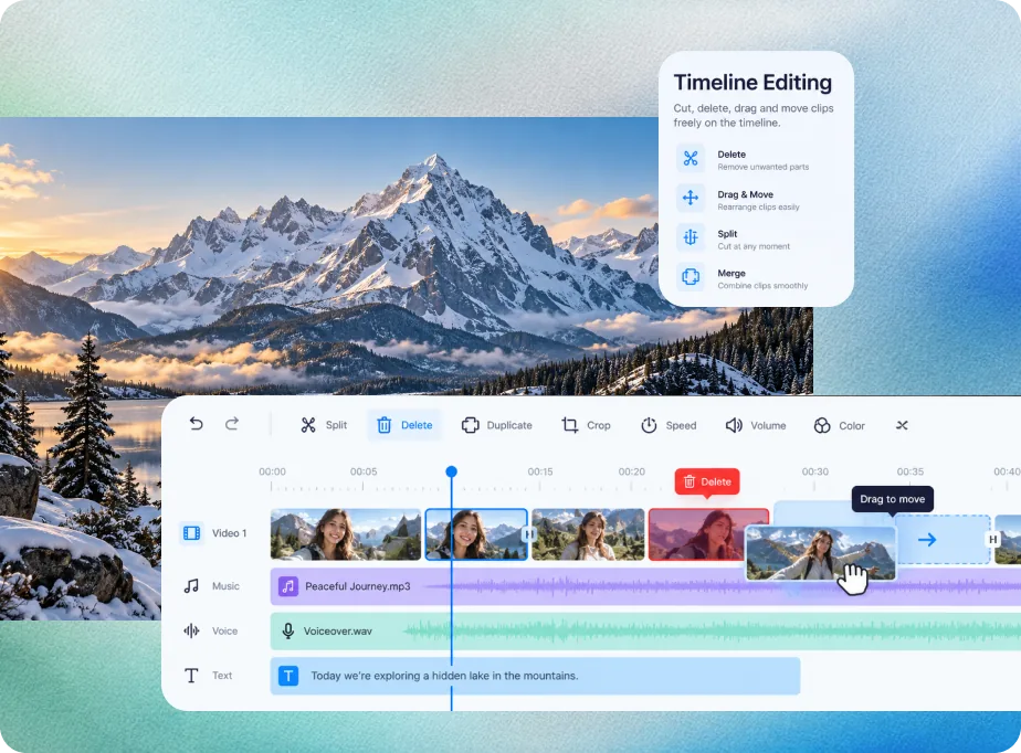 Aixcut Timeline editing interface